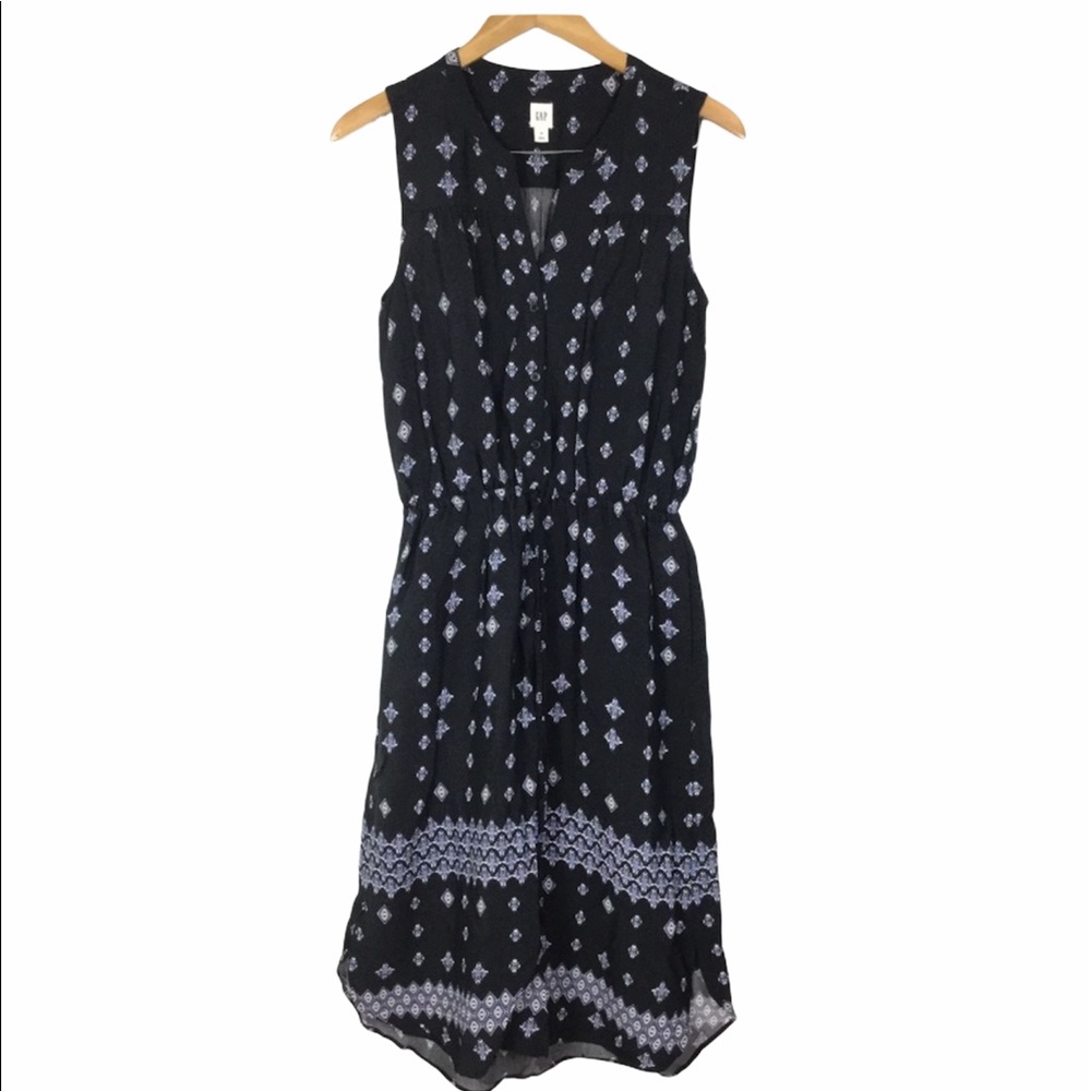 Gap sleeveless boho vibe midi shirted dress XS